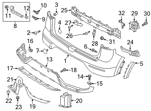 2022 Kia Niro Bumper & Components - Rear Bracket Assembly-Rear Bumper Diagram for 86613G5000