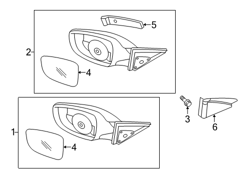 2015 Hyundai Veloster Outside Mirrors Lamp Assembly-Outside Mirror, LH Diagram for 87614-3X000