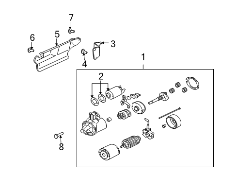 2005 Mitsubishi Outlander Starter Bolt Diagram for MS101201