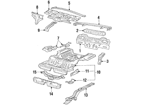 1987 Honda Prelude Rear Body Floor, RR. Diagram for 04761-SB0-673ZZ