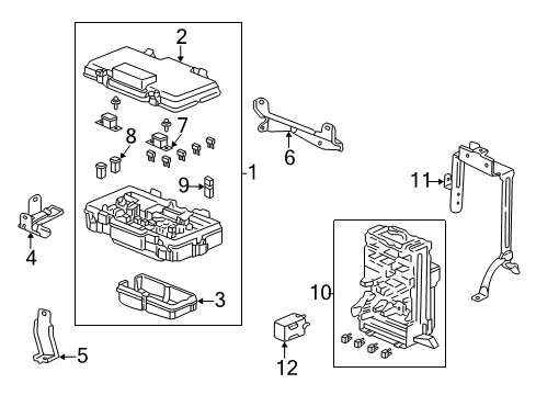 2003 Acura RSX Electrical Components Box Assembly, Fuse Diagram for 38200-S6M-A11