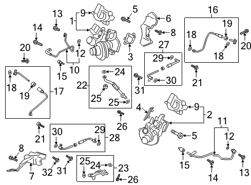 2017 Ford F-150 Turbocharger Turbocharger Diagram for FL3Z-6K682-D