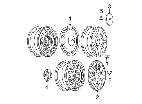 2004 Chevrolet Monte Carlo Wheel Covers & Trim Hub Cap Diagram for 9593298