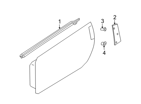 2008 Nissan 350Z Exterior Trim - Door MOULDING Assembly - Front Door Outside, RH Diagram for 80820-CD711