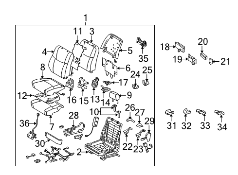 2009 Toyota Avalon Heated Seats Seat Back Pad Diagram for 71551-07100