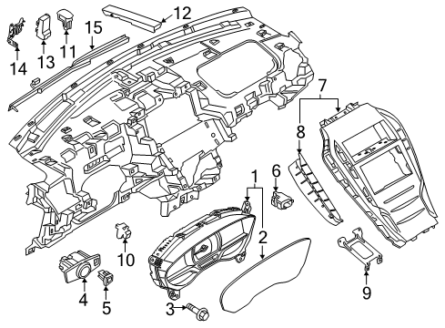 2013 Lincoln MKZ Cluster & Switches Cluster Assembly Diagram for DP5Z-10849-CA