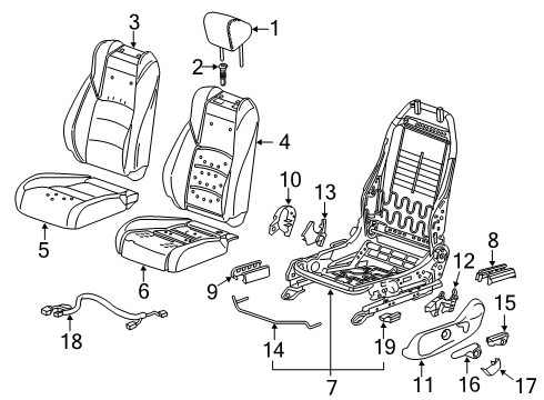 2020 Honda Accord Driver Seat Components Headrest Assy., FR. *NH900L* (DEEP BLACK) Diagram for 81140-TVC-A01ZA