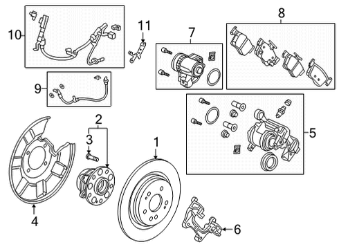 2021 Acura TLX Brake Components CALIPER SUB-ASSY Diagram for 43018-TGZ-A01
