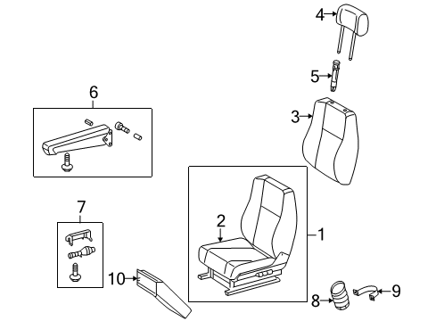 2005 Dodge Sprinter 2500 Front Seat Components Seat Diagram for 5133032AA