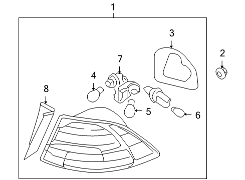 2010 Kia Optima Bulbs Pad-Rear Combination L Diagram for 924552G600