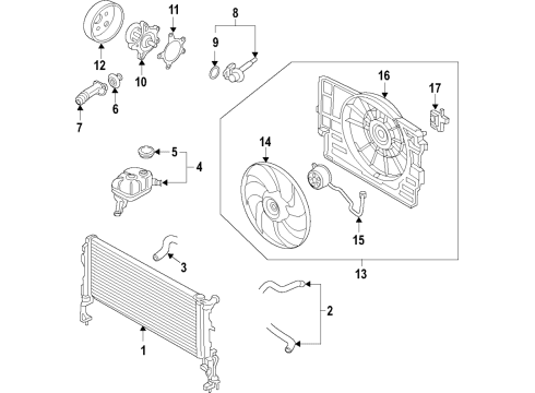 2020 Hyundai Elantra GT Cooling System, Radiator, Water Pump, Cooling Fan SHROUD-Radiator Diagram for 25350-F3300