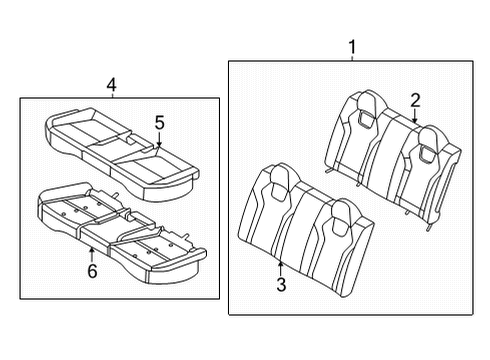 2021 Hyundai Elantra Rear Seat Components Pad Assembly-Rear Seat Cushion Diagram for 89151-AB010