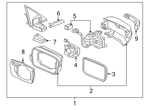 2012 Acura RL Mirrors Turn Set, Passenger Side Automatic Diagram for 76211-SJA-A11