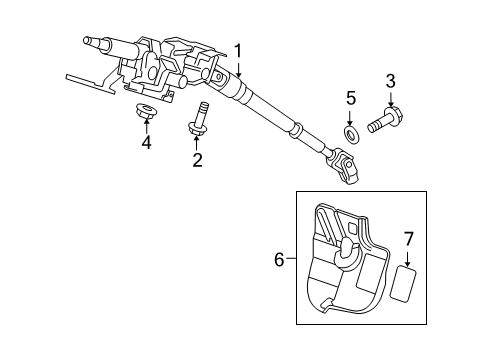 2009 Acura RDX Steering Column & Wheel, Steering Gear & Linkage Cover, Steering Joint (Driver Side) Diagram for 53320-STK-L00