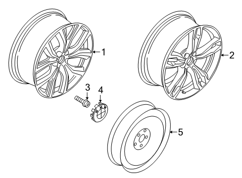 2017 BMW X1 Wheels Disc Wheel, Light Alloy, Orbitgrey Diagram for 36107849120