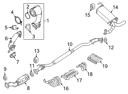 2015 Nissan Juke Exhaust Components INSULATOR Heat Front Diagram for 74756-1KD0A