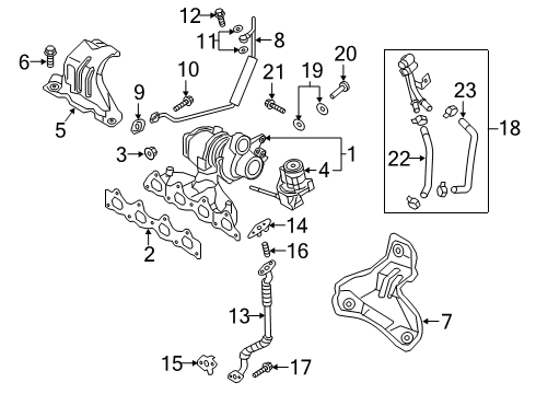 2019 Hyundai Kona Turbocharger Turbocharger Diagram for 282312B780