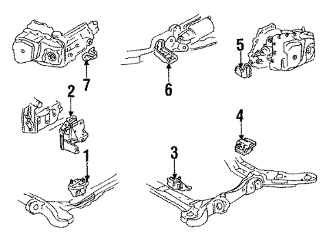 1988 Pontiac Bonneville Engine & Trans Mounting Mount Asm-Trans Diagram for 17996206