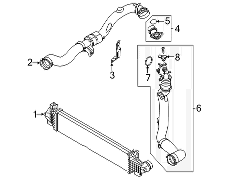 2021 Ford Bronco Sport Intercooler Tube O-Ring Diagram for JV2Z-9B624-A