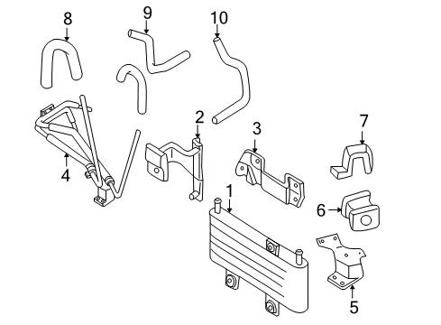 1997 Infiniti QX4 Trans Oil Cooler Tube Assy-Oil Cooler Diagram for 21621-0W000