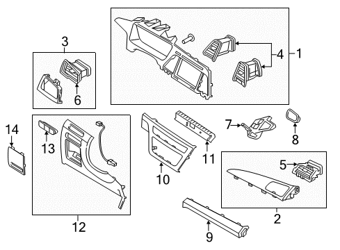 2015 Hyundai Sonata Cluster & Switches, Instrument Panel BLANKING-Trunk Open Diagram for 93750-C1100-PPB