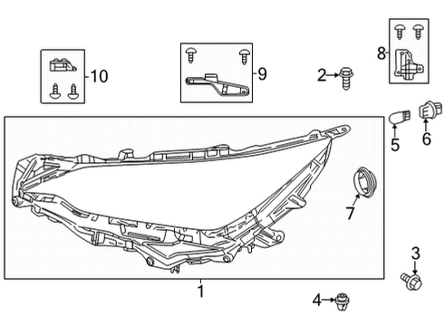 2022 Lexus NX350 Headlamp Components UNIT ASSY, HEADLAMP Diagram for 81140-78260