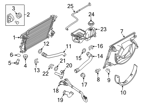 2013 Ford F-350 Super Duty Radiator & Components Upper Hose Diagram for BC3Z-8260-E