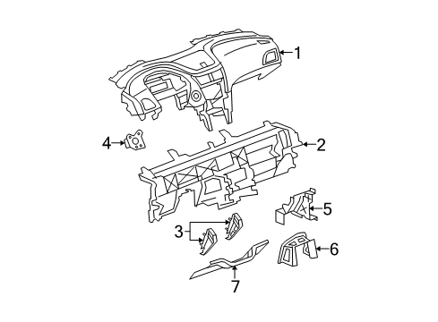 2011 Chevrolet Malibu Cluster & Switches, Instrument Panel Instrument Panel Diagram for 20997455