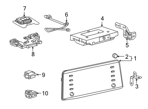 2022 Toyota Sienna Sound System Display Unit Knob Diagram for 90011-23046