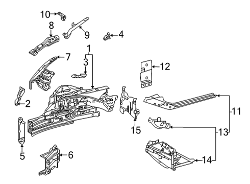 2021 Toyota Mirai Structural Components & Rails Torque Box Diagram for 57023-50020