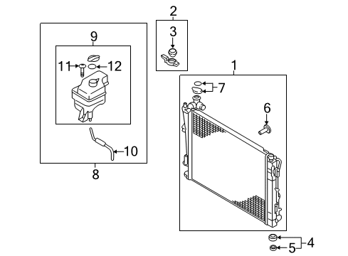 2012 Hyundai Azera Radiator & Components Bracket Assembly-Radiator Mounting, Upper Diagram for 25333-3V000