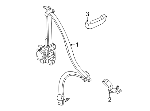 2006 Acura MDX Rear Seat Belts Guide, Rear Seat Belt Webbing Diagram for 82495-S3V-A00