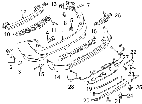 2019 Lincoln MKC Parking Aid Outer Bracket Diagram for EJ7Z-17D942-C