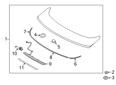 2021 Hyundai Ioniq Rear Spoiler Pad-RR Spoiler NO.07 Diagram for 87219-G2000