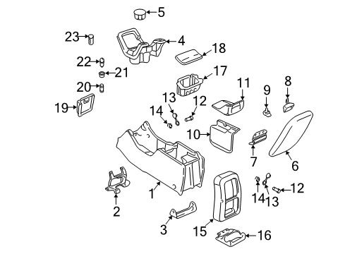 2006 Ford Expedition Floor Console Control Assembly Diagram for 6L1Z-19A164-AA