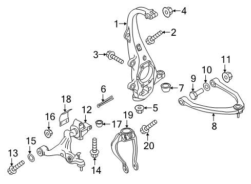 2016 Infiniti Q70L Front Suspension, Lower Control Arm, Upper Control Arm, Stabilizer Bar, Suspension Components Transverse Link Complete, Right Lower Diagram for 54500-1MD1A