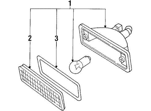 1984 Nissan Sentra Signal Lamps Lamp Front Combination LH Diagram for 26135-33A00