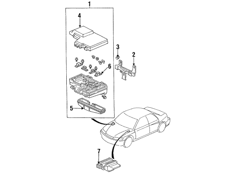 1997 Honda Accord Fuel Injection Box Assembly, Relay Diagram for 38250-SV7-A02