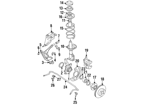 1987 Nissan Stanza Front Brakes Front Spring Seat Diagram for 54040-05E00