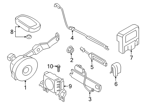 2019 Hyundai Kona Electric Electrical Components Smart Key Antenna Assembly Diagram for 95420-J4000