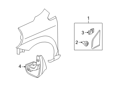 2011 Honda Fit Exterior Trim - Fender Garnish Assy., L. FR. Corner Pillar Diagram for 75495-TK6-A00