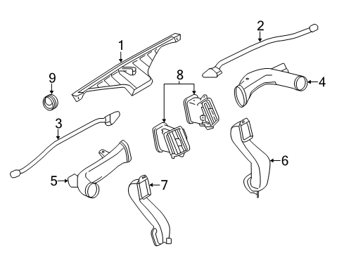 2016 Chevrolet City Express Ducts Air Vent Grille Diagram for 19317915