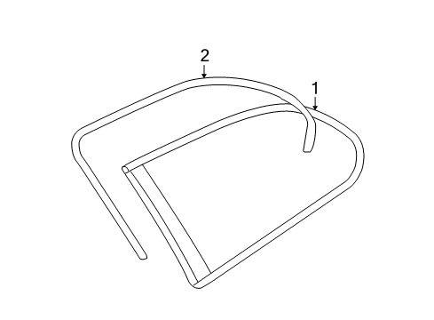 2009 BMW 535i xDrive Quarter Panel - Glass & Hardware Green Side Window With Left Gasket Diagram for 51377163601