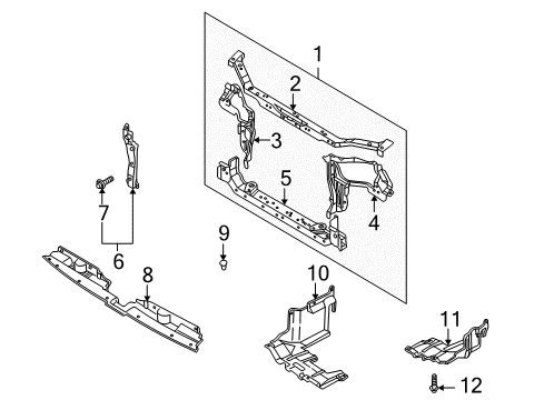 2004 Kia Spectra Radiator Support Panel-SHROUD Side, R Diagram for 0K2NU53120