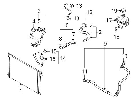 2014 Mini Cooper Radiator & Components Spring Ring Shell Diagram for 64213405930