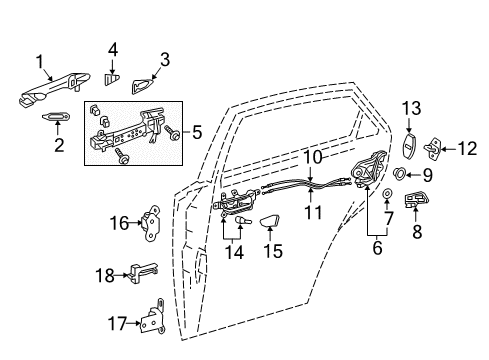 2021 Lexus NX300 Rear Door Rear Door Outside Handle Assembly, Right Diagram for 69210-78030-A0