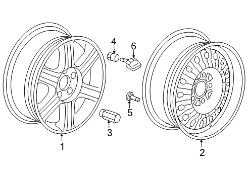 2007 Chrysler Pacifica Wheels Aluminum Wheel Diagram for 4880432AA