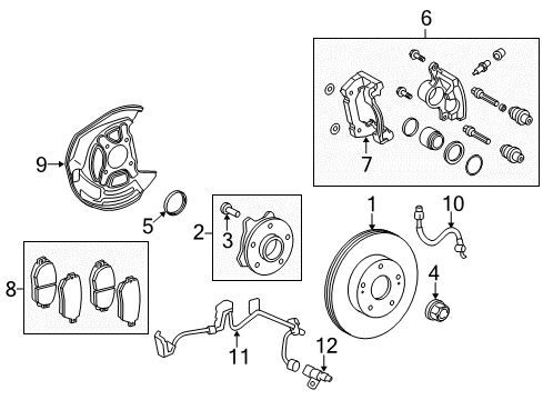 2009 Lexus IS F Front Brakes Driver Disc Brake Cylinder Assembly Diagram for 47750-0W030