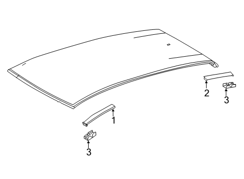 2021 Lexus UX200 Exterior Trim - Roof MOULDING, Roof Drip Diagram for 75554-76010-A0