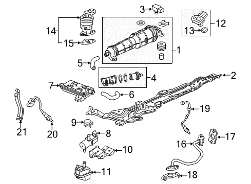 2017 Honda Fit Powertrain Control Bracket, Canister Diagram for 17358-T5R-A00